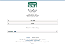 Tablet Screenshot of gadwayrealty.homesandland.com
