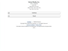 Tablet Screenshot of henryrealty.homesandland.com