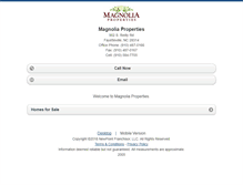 Tablet Screenshot of magnoliapropertiesandland.homesandland.com