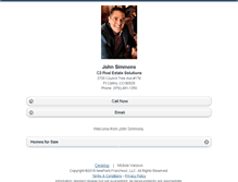 Tablet Screenshot of johnsimmons.homesandland.com