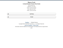 Tablet Screenshot of cookw.homesandland.com