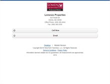 Tablet Screenshot of lomenzoproperties.homesandland.com