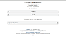 Tablet Screenshot of cypresscreekapartments.homesandland.com